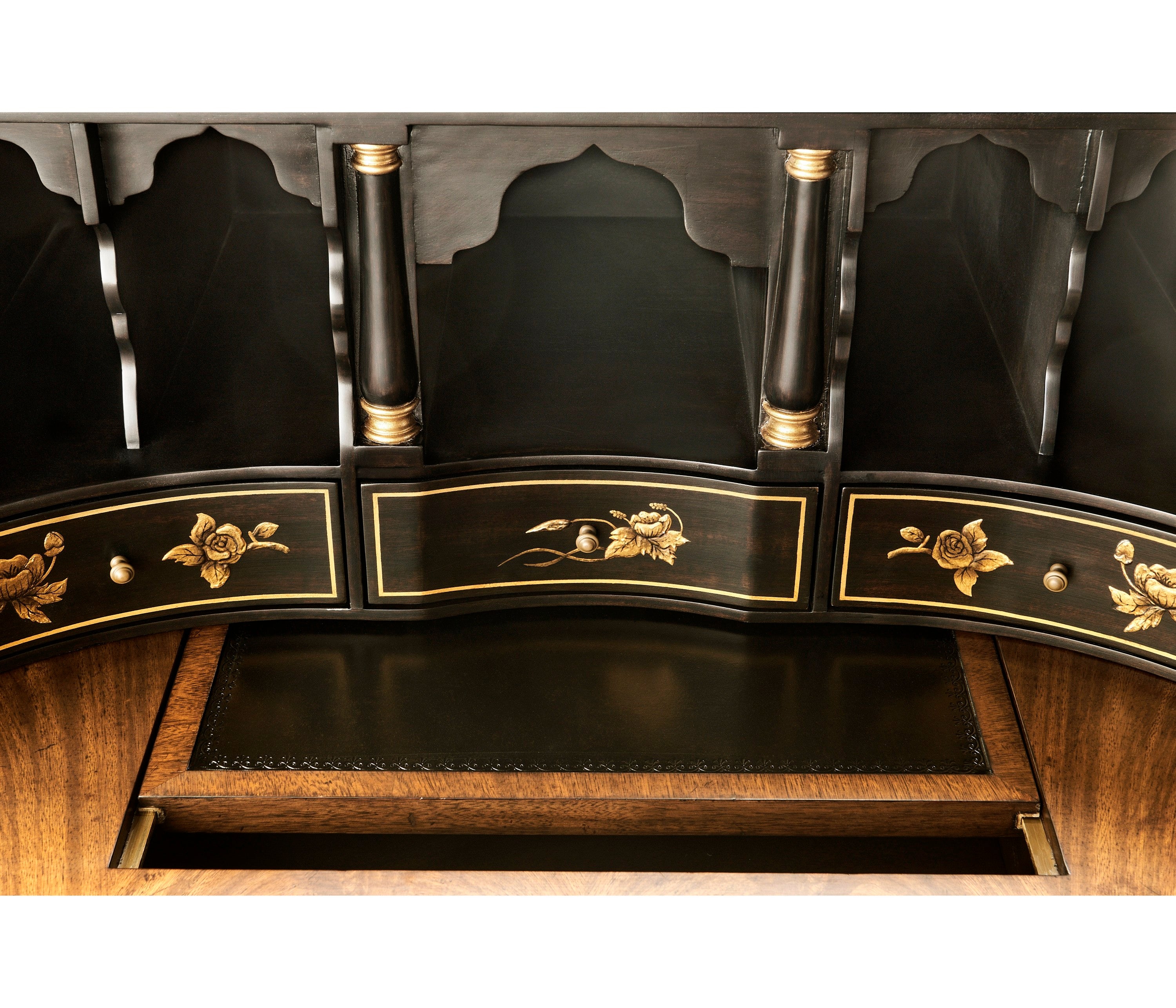 Jonathan Charles Queen Anne Fall Front Walnut Bureau ( 494558-CWM )