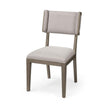 Mercana Tenton Grey Fabric Wrap Brown Wooden Base Dining Chair Clearance