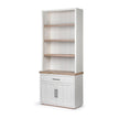 Mercana Fairview White and Medium Brown Wood Three Shelf Shelving Unit Clearance