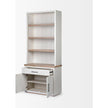 Mercana Fairview White and Medium Brown Wood Three Shelf Shelving Unit Clearance