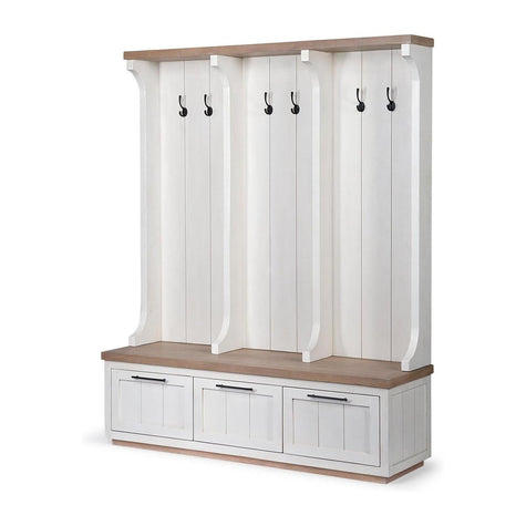 Mercana Fairview White And Brown Wood With Storage Hall Tree
