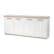 Mercana Fairview Solid Wood Brown Top & White Frame 4 Cabinet Door Sideboard