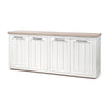 Mercana Fairview Solid Wood Brown Top & White Frame 4 Cabinet Door Sideboard
