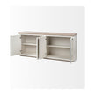 Mercana Fairview Solid Wood Brown Top & White Frame 4 Cabinet Door Sideboard