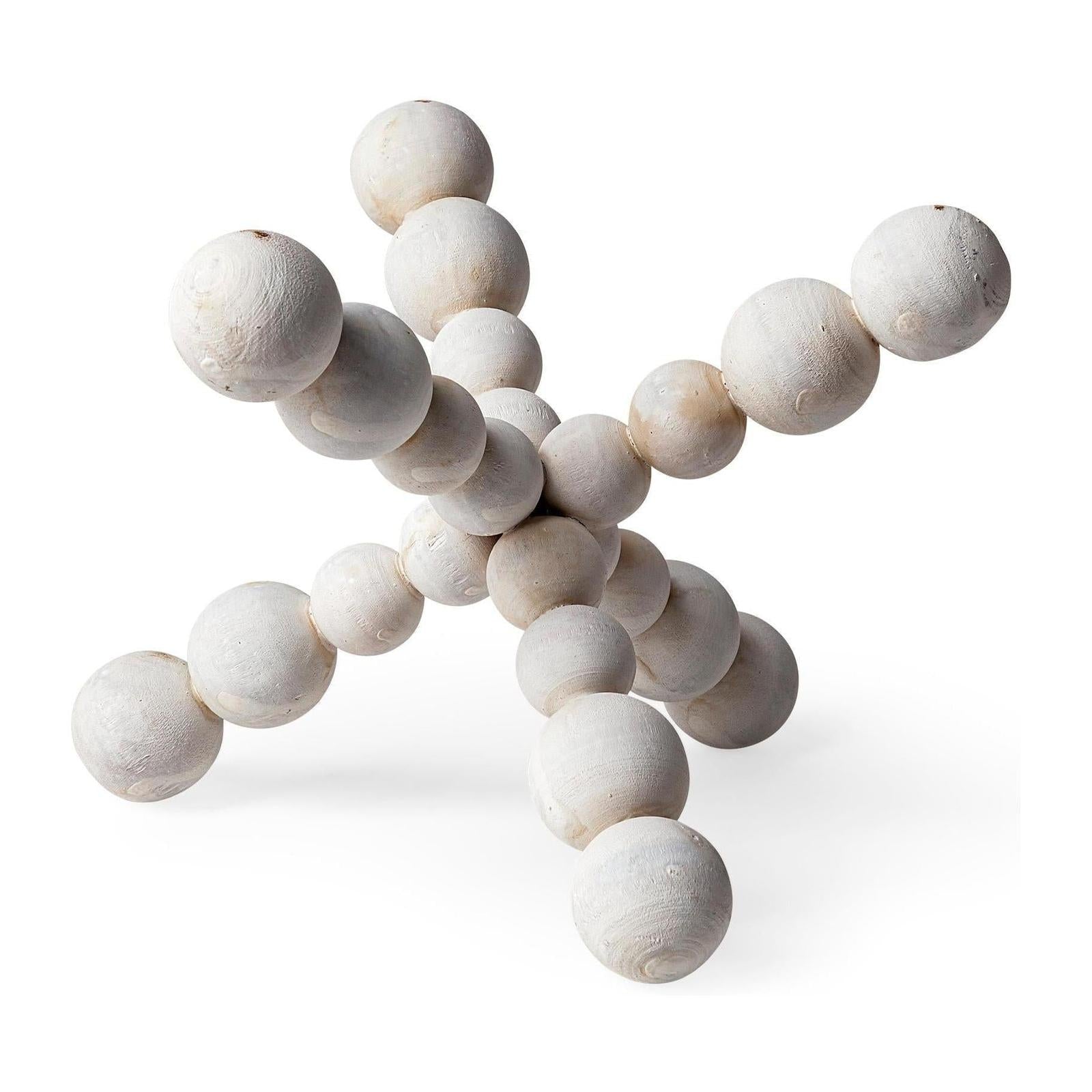 Mercana Carrollton Off-White Geometric Wood Ball Jack