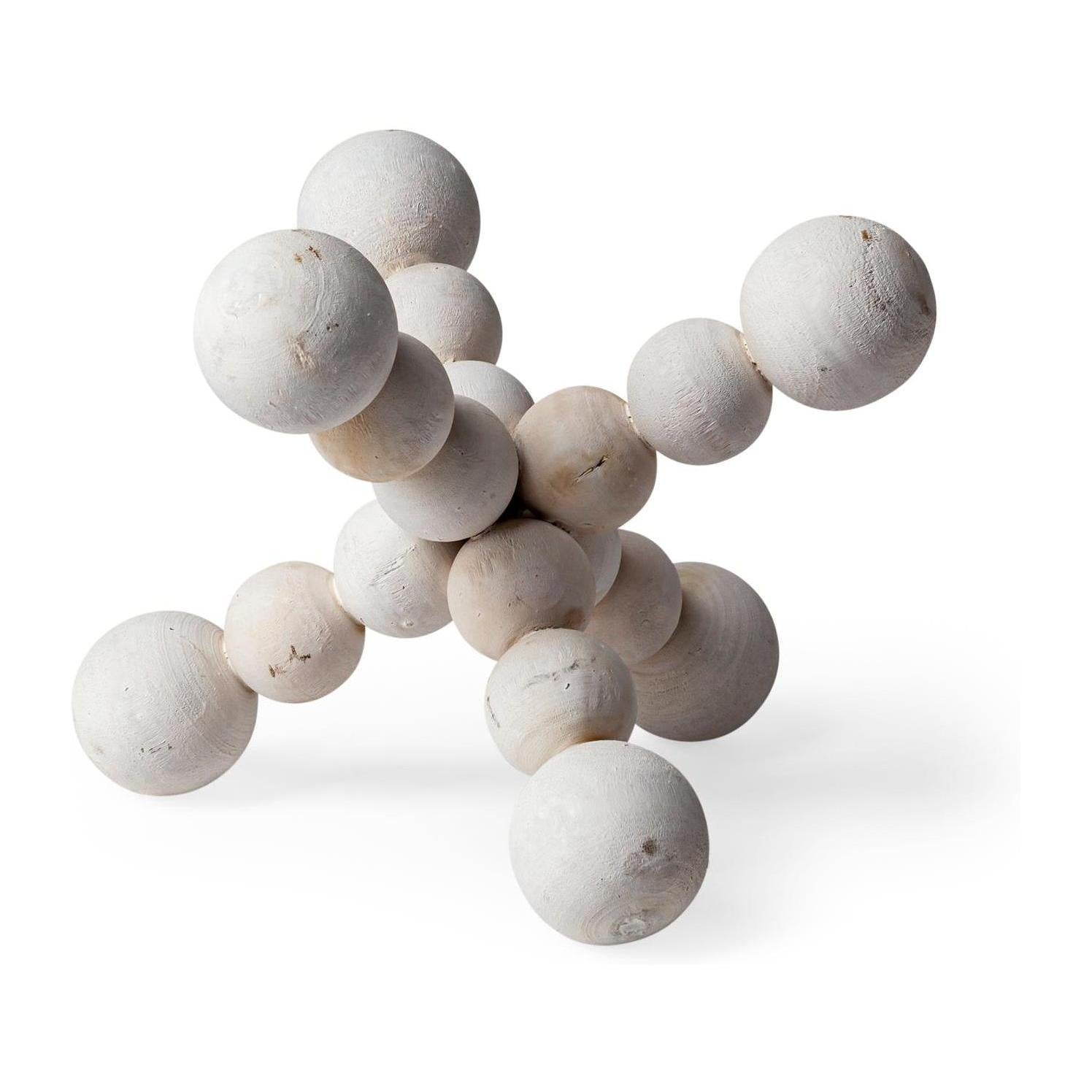 Mercana Carrollton Off-White Geometric Wood Ball Jack