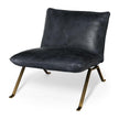 Mercana Flavelle Leather Cushion Seat and Solid Iron Base Accent Chair Clearance