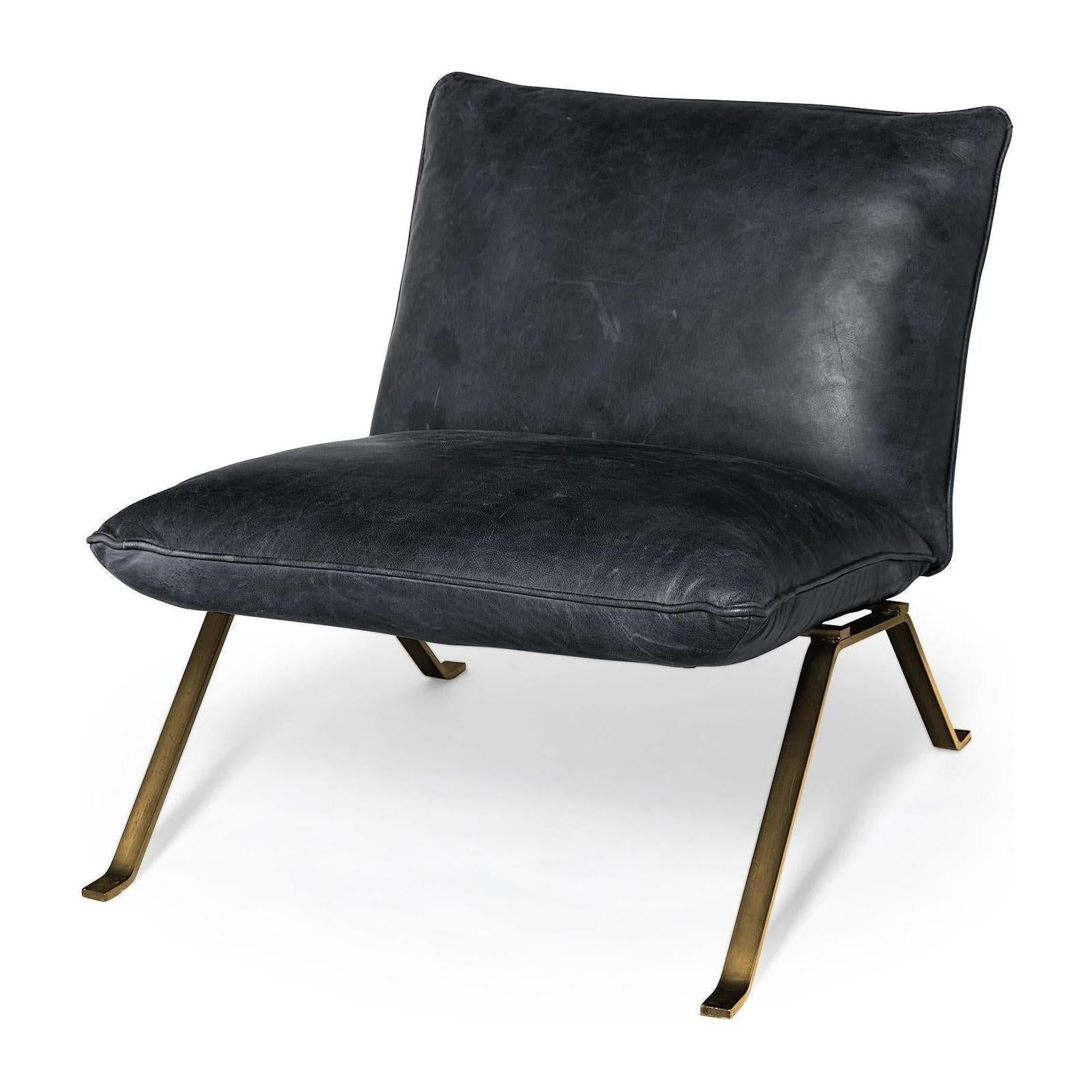 Mercana Flavelle Leather Cushion Seat and Solid Iron Base Accent Chair Clearance