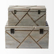 Mercana Niobe Gray Wooden Nesting Boxes- Set of 2 Clearance