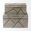 Mercana Niobe Gray Wooden Nesting Boxes- Set of 2 Clearance