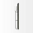 Mercana Noah Black Metal w/White Fabric Shade Rectangular Wall Sconce Clearance