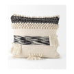 Mercana Beardell 18 x 18 Cream And Black Details With Tassels Decorative Pillow Cover Clearance