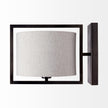 Mercana Smithe Black Toned Metal Cream Lampshade Wall Sconce Clearance
