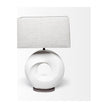 Mercana Celtica White Resin Ring-Shaped Base Table Lamp