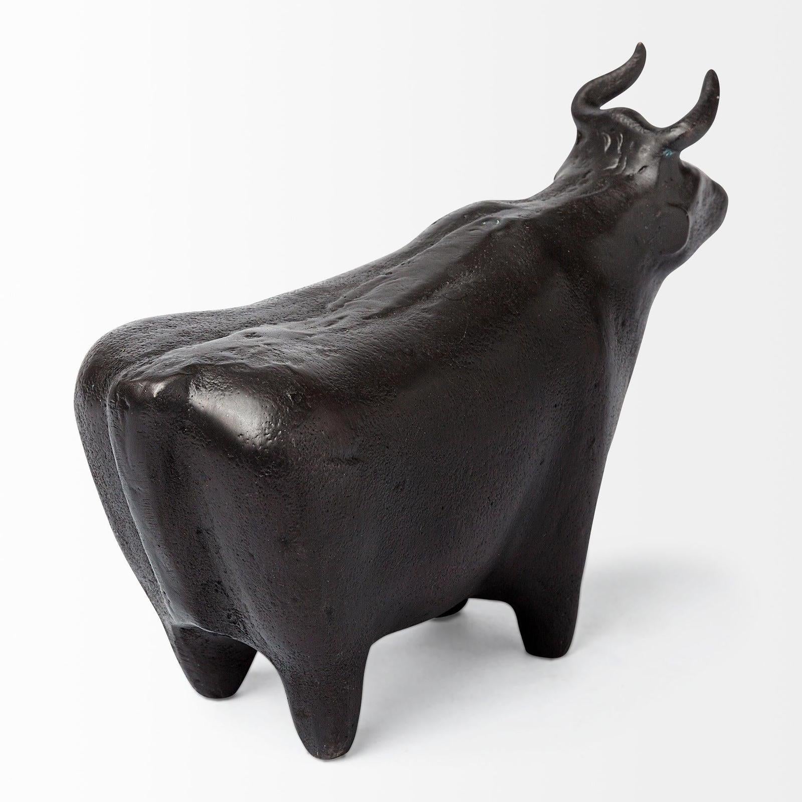 Mercana Taurus Black Cast Aluminum Bull Decorative Object