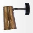Mercana Wesley Gold Toned Perforated Metal Cone Wall Sconce Clearance