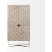 Mercana Excelsior Light Brown Wood Gold Iron Base Storage Cabinet