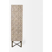 Mercana Excelsior Light Brown Wood Gold Iron Base Storage Cabinet