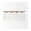 Mercana Fairview Solid Wood Brown Top & White Frame 4 Cabinet Door Sideboard