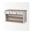Mercana Fairview White and Brown Two-Tone Stain Solid Wood Kitchen Island