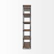 Mercana Trey Medium Brown Wood and Iron Five Tray Shelf Shelving Unit