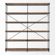 Mercana Trey Medium Brown Wood and Iron Five Tray Shelf Shelving Unit