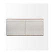 Mercana Fairview Solid Wood Brown Top & White Frame 4 Cabinet Door Sideboard