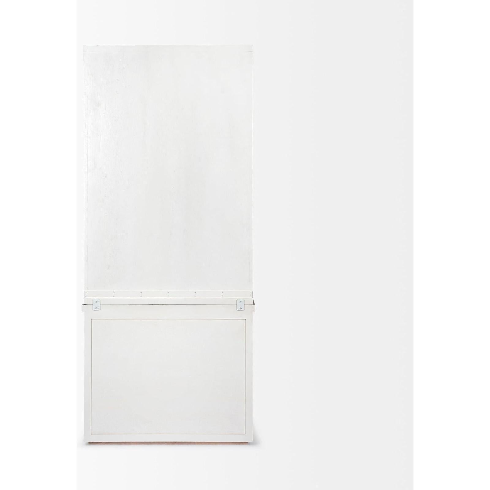 Mercana Fairview White and Medium Brown Wood Three Shelf Shelving Unit Clearance