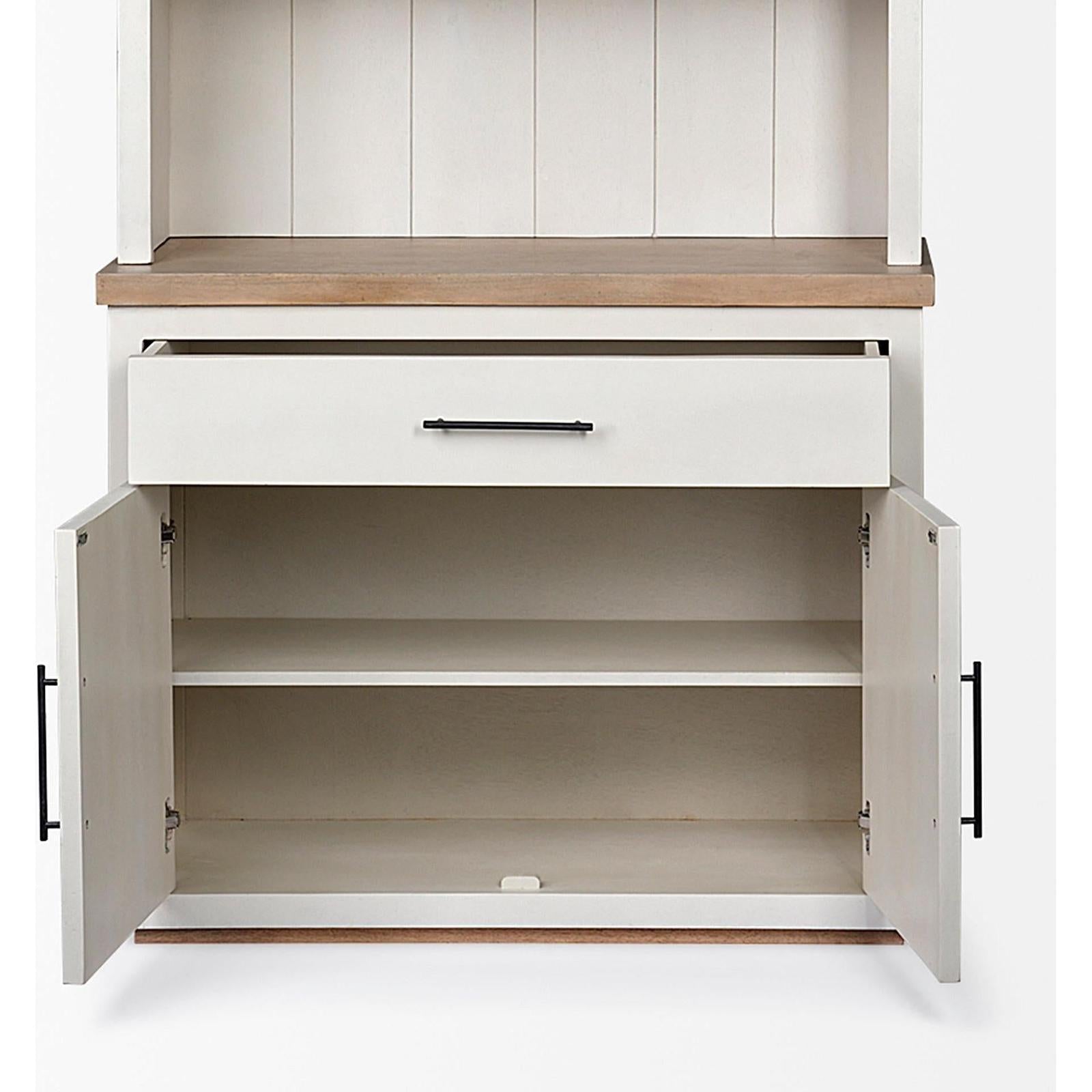 Mercana Fairview White and Medium Brown Wood Three Shelf Shelving Unit Clearance