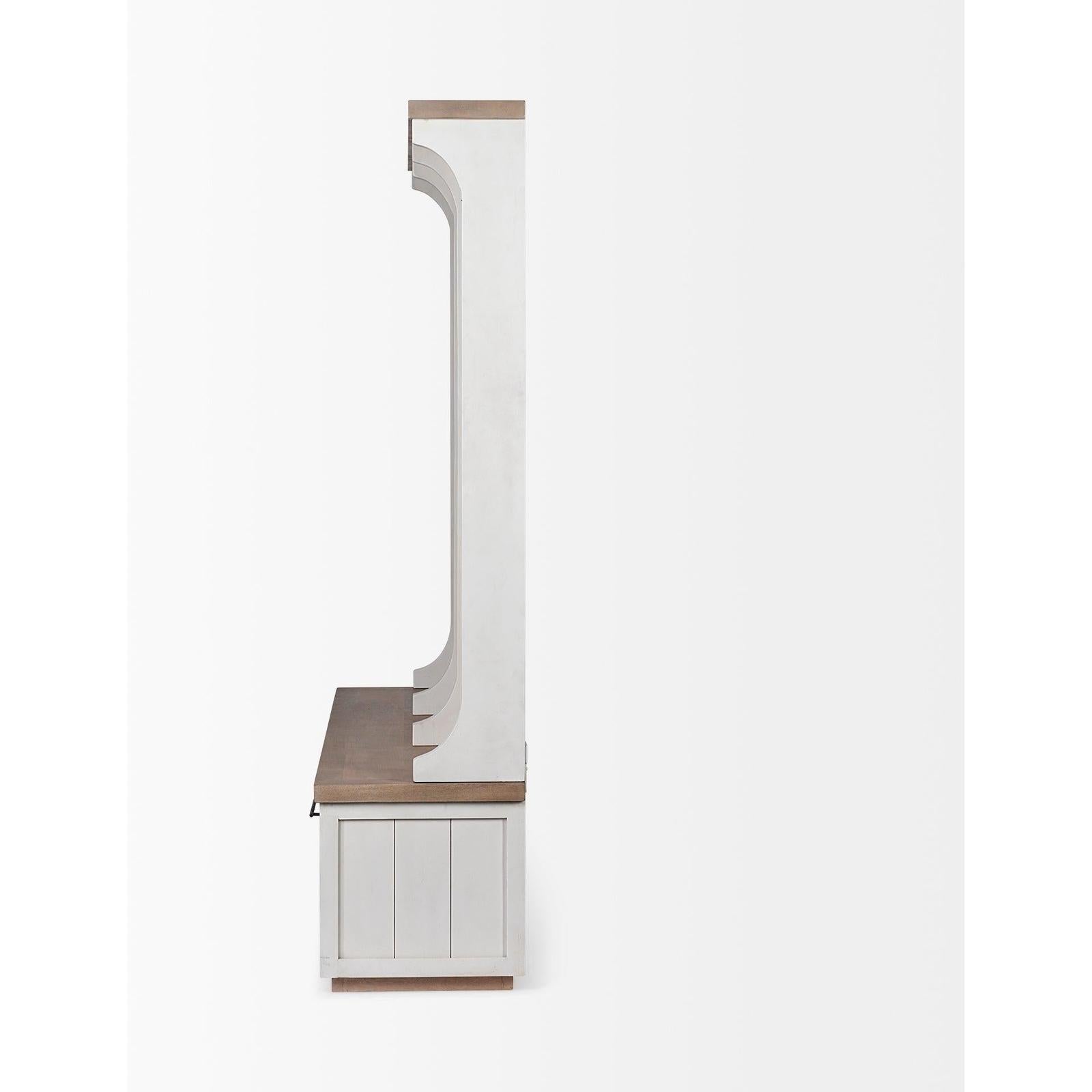 Mercana Fairview White And Brown Wood With Storage Hall Tree