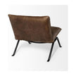 Mercana Flavelle Leather Cushion Seat and Solid Iron Base Accent Chair Clearance