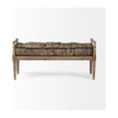 Mercana Fullerton Jute Patterned Top W/Brown Wood Base Accent Bench