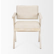 Mercana Topanga Cream Fabric Wrap Wooden Frame Dining Chair