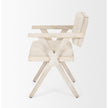 Mercana Topanga Cream Fabric Wrap Wooden Frame Dining Chair