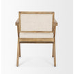 Mercana Topanga Cream Fabric Wrap Wooden Frame Dining Chair