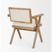 Mercana Topanga Cream Fabric Wrap Wooden Frame Dining Chair