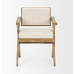Mercana Topanga Cream Fabric Wrap Wooden Frame Dining Chair