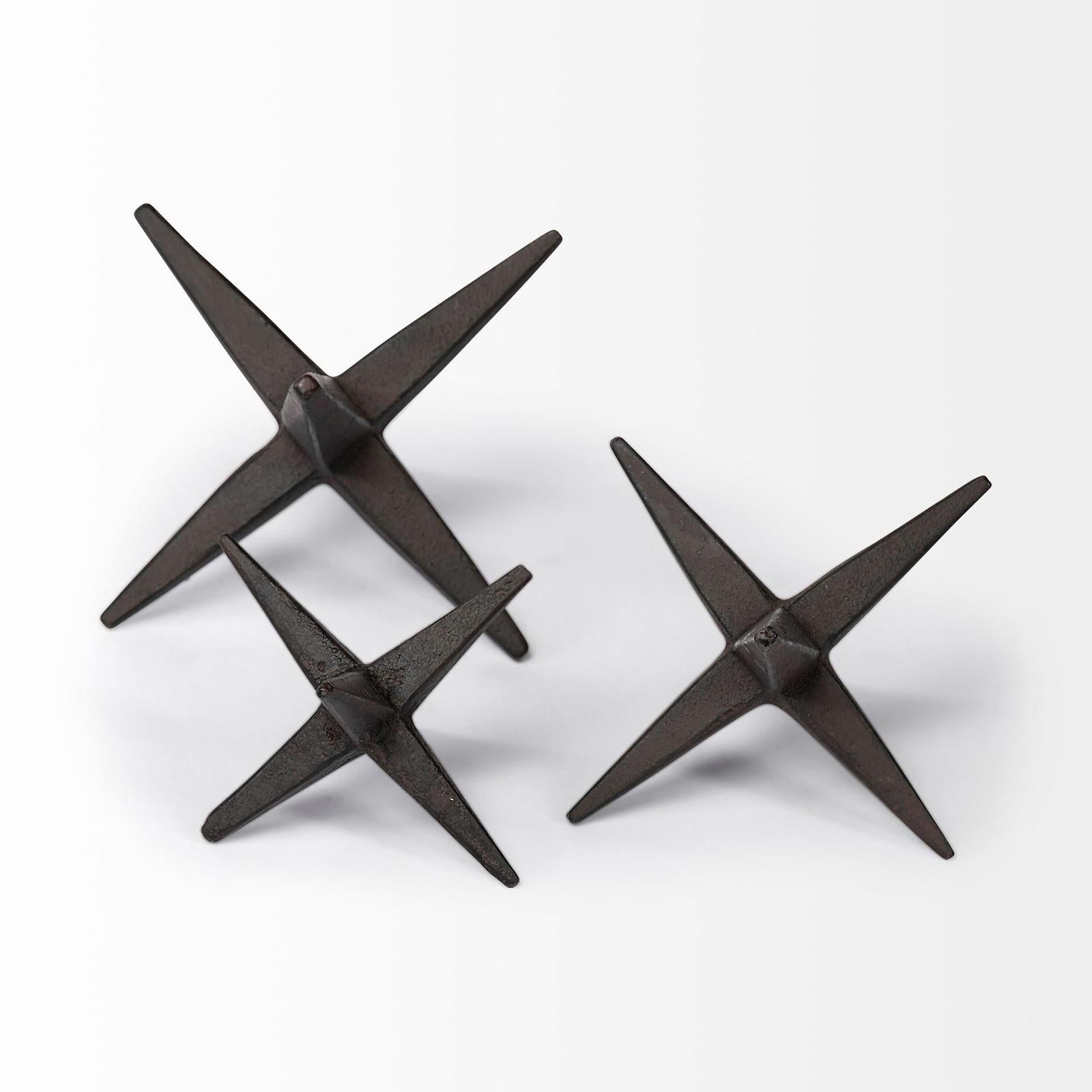 Mercana Rhea Brown Cast Iron Small, Medium & Large Jacks - Set of 3