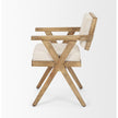 Mercana Topanga Cream Fabric Wrap Wooden Frame Dining Chair