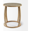 Mercana Hubbard Light Brown Wood Round Top W/Glass Accent Table