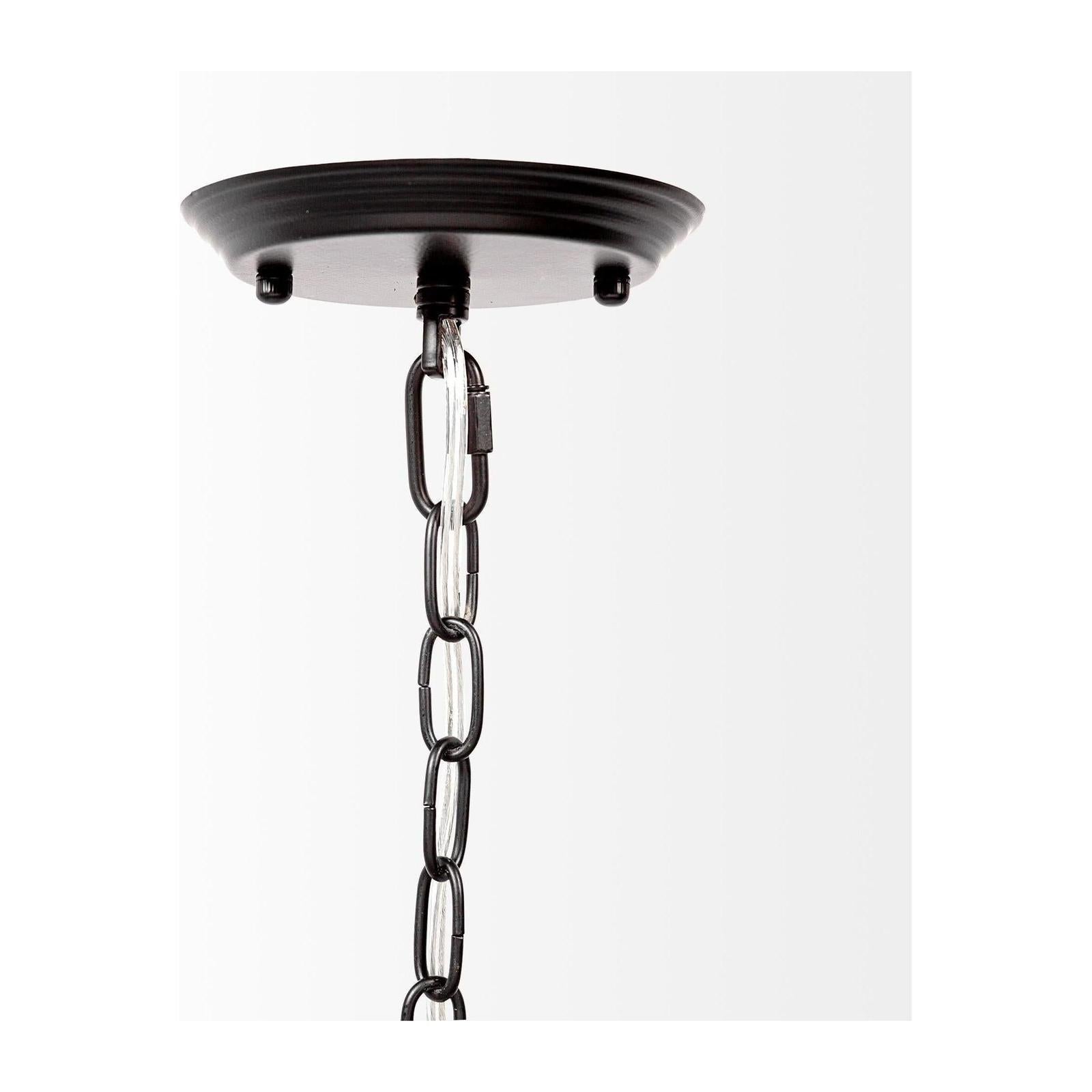 Mercana Decamp Metal Chassis Glass Tube Twelve Light Chandelier