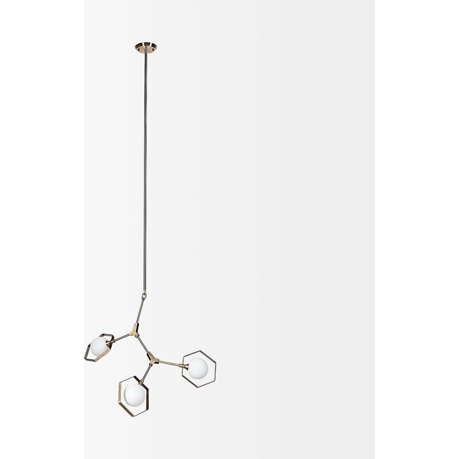Mercana Desousa Metal Multi-Arm Three Light Chandelier Clearance