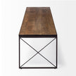 Mercana Trestman Brown Wood Top W/Black Iron Base Accent Bench Clearance