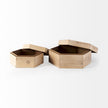 Mercana Elyse Brown Wooden Hexagonal Boxes - Set of 2