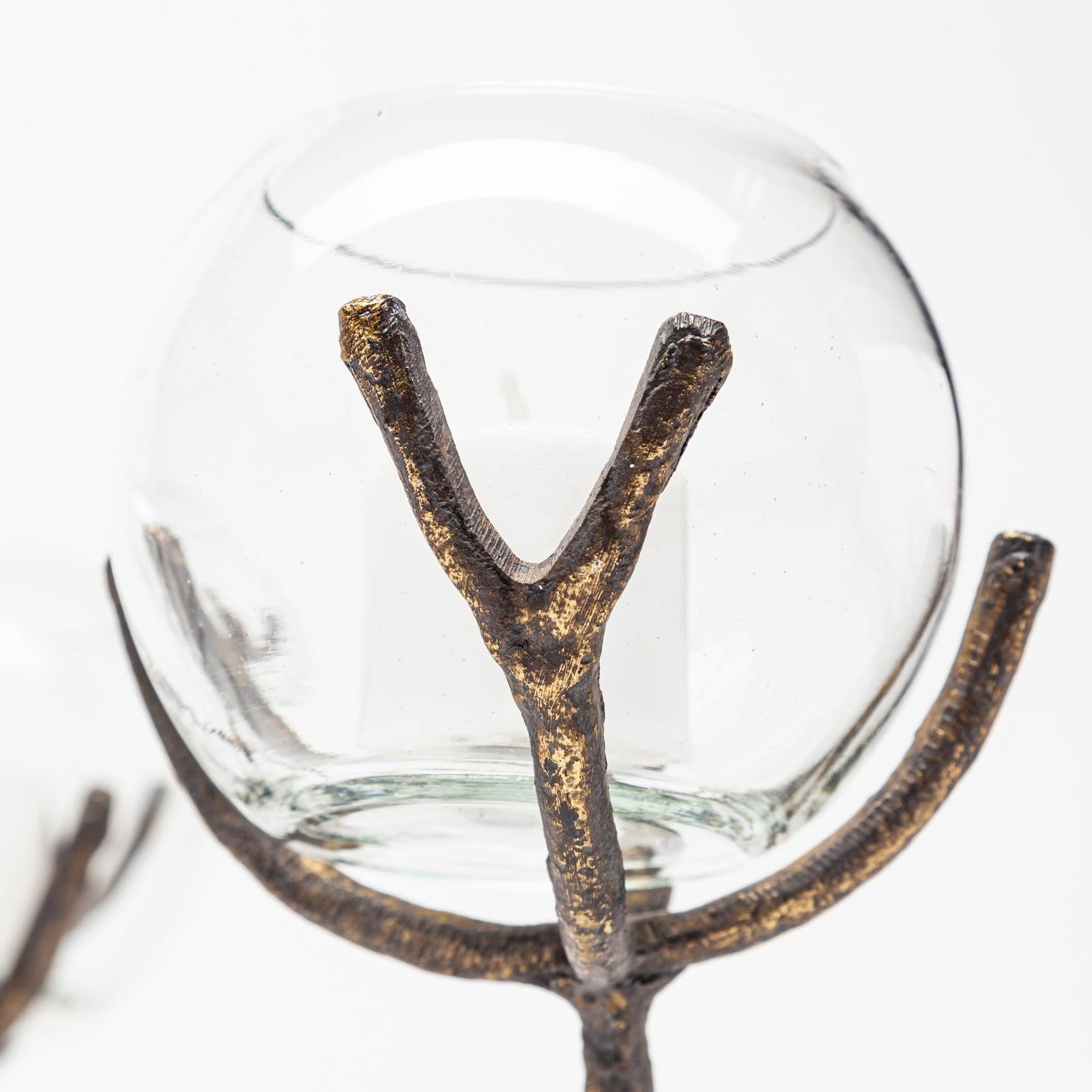 Mercana Vine Distressed Metal Creeper Five Candle Table Candle Holder