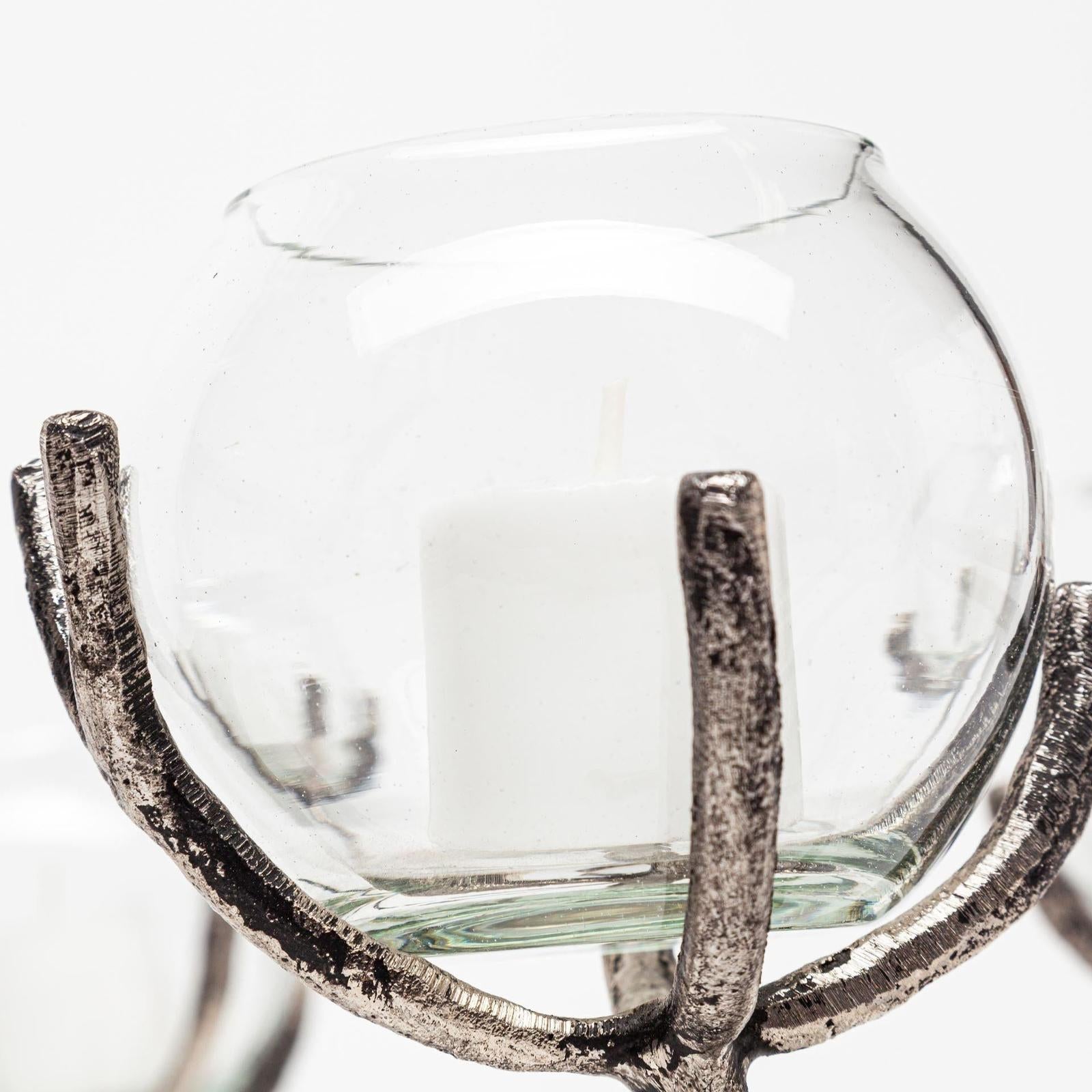 Mercana Vine Distressed Metal Creeper Five Candle Table Candle Holder