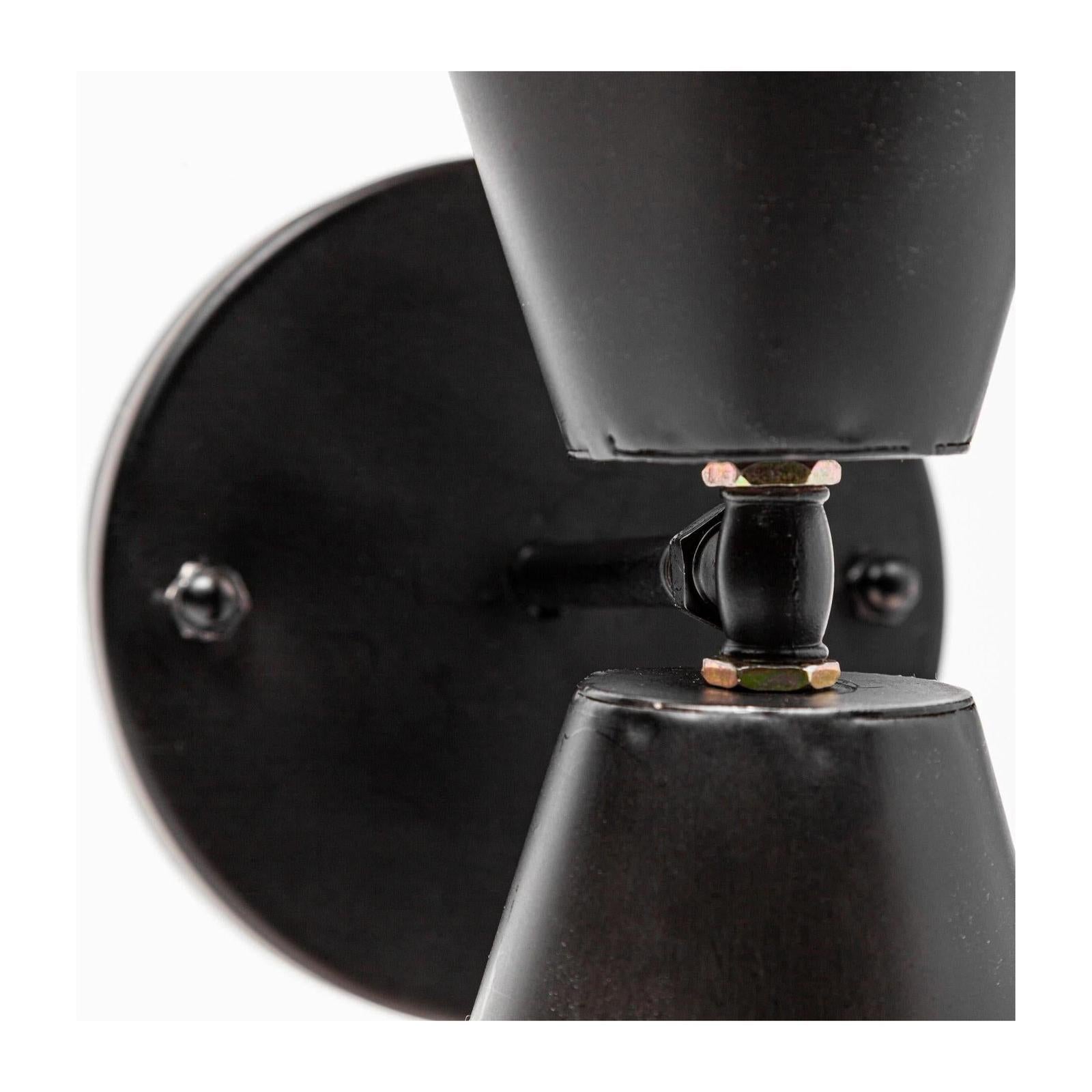 Mercana Eris Black Metal w/Gold Accent Double-Cone Wall Sconce Clearance
