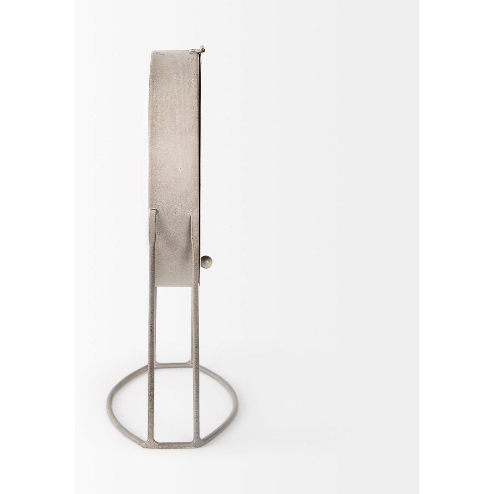 Mercana Aurus Matte Gray Metal Table Clock