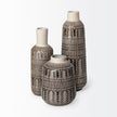 Mercana Riker Large Dark Gray Cream Ceramic Vase Clearance