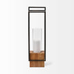 Mercana Orionis Wood w/ Black Metal Lantern Candle Holder